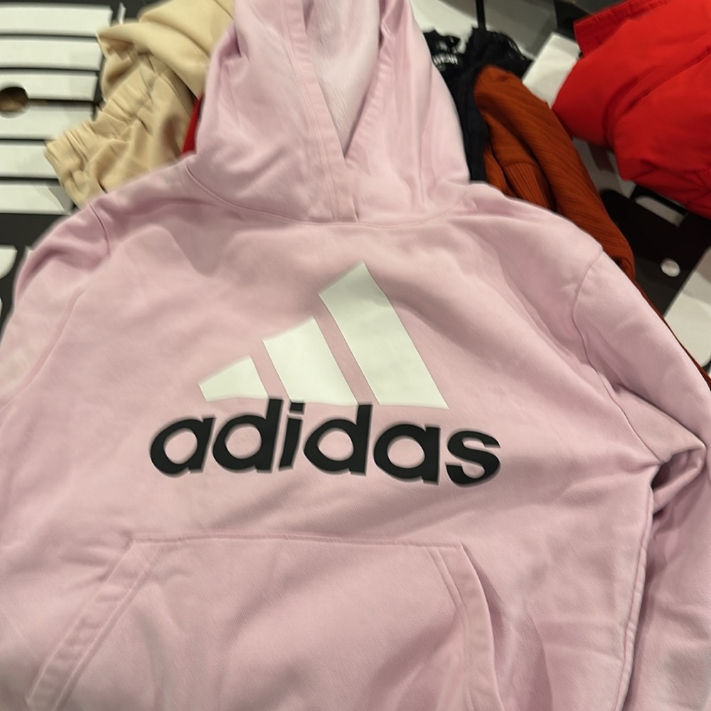 Adidas Pink Hoodie with White Logo